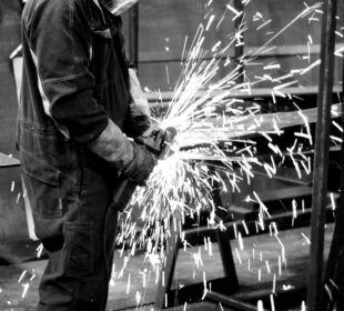Lean manufacturing floor showing organized workplace and process improvement